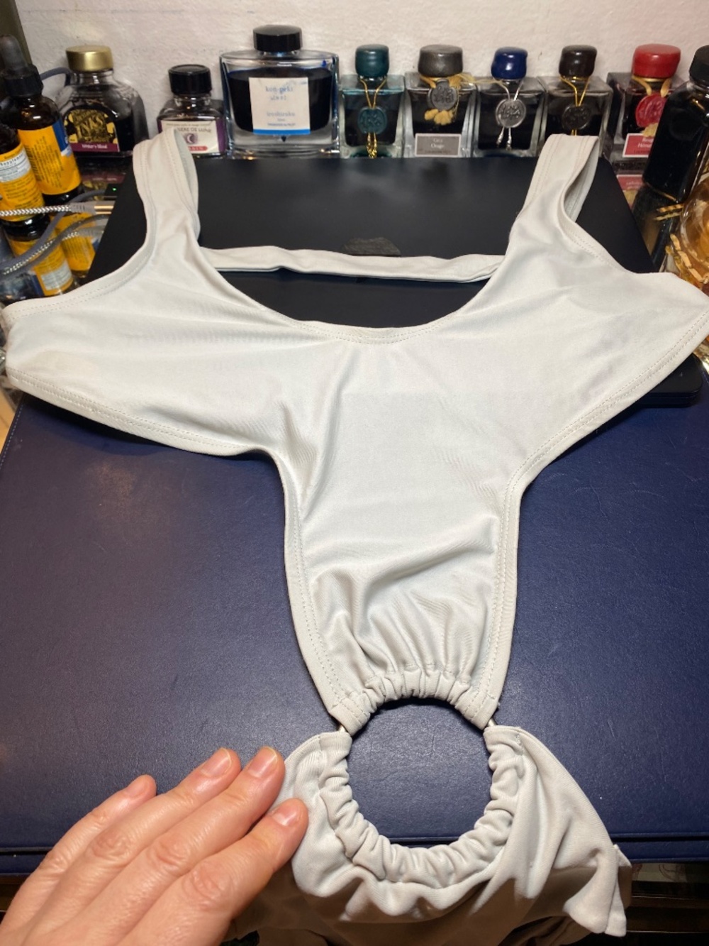 VTG Patrizia Pepe O-Ring Cutout Monokini Y2K Archival Cyber Icy Pale Cerulean 6 - Picture 4 of 5